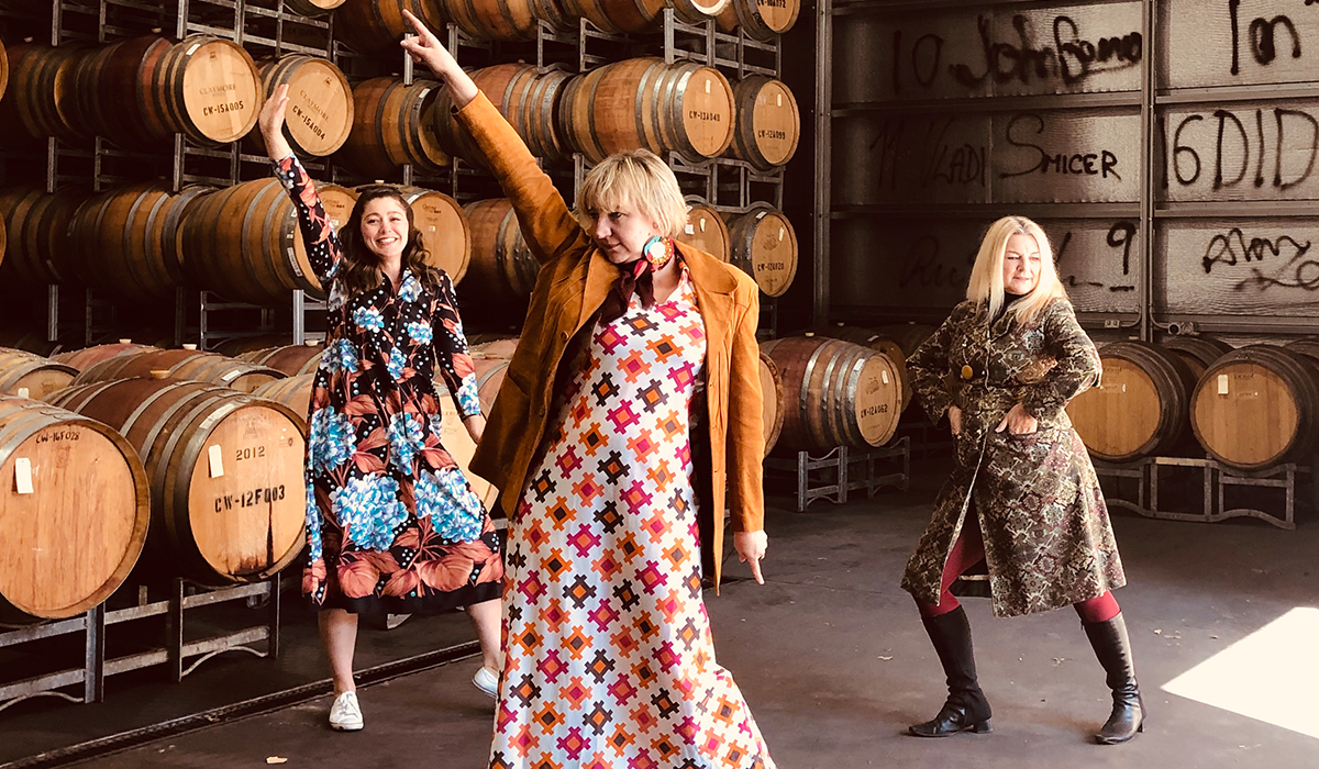 Three women posing in Claymore winery